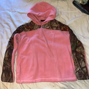 Huntworth Pink/Camo half zip with hood